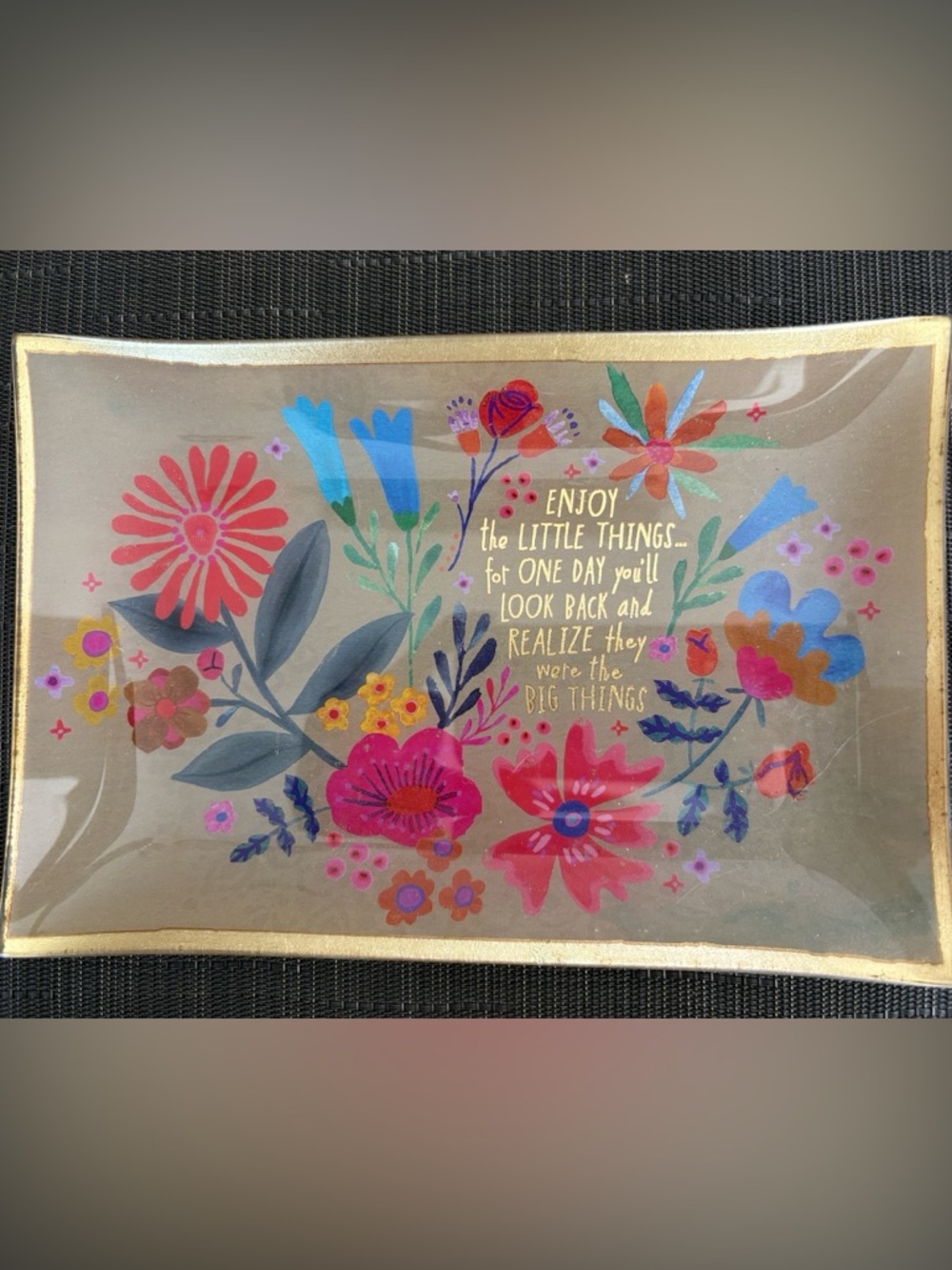 Natural Life "Enjoy The Little Things" glass tray